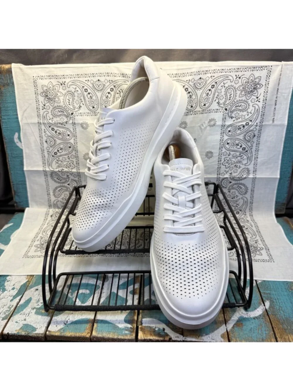 Coile Haan | Shoes | Cole Haan Grandpro Rally Laser Cut Sneakers White ...